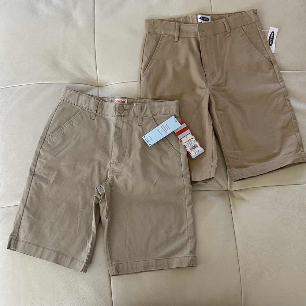 NEW Old Navy and Cat & Jack Tan Flat Front Shorts Size 12